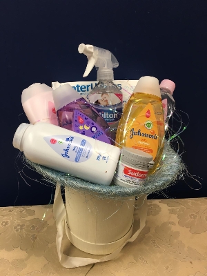 Baby boy gift hamper - filled with baby toiletries 